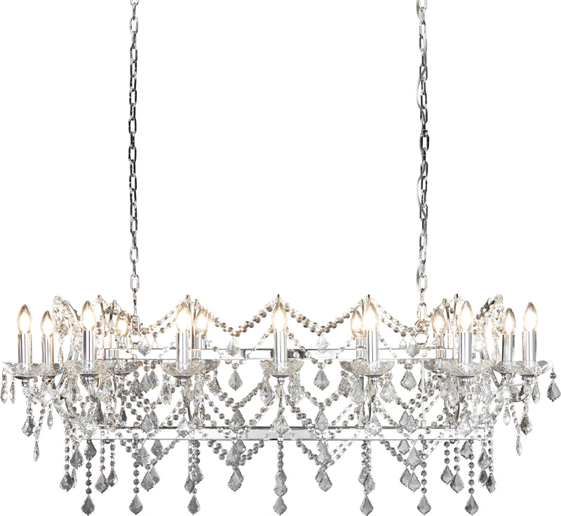 Searchlight  80614-14CC Florence 14Lt Bar Pendant - Chrome Metal & Clear Crystal