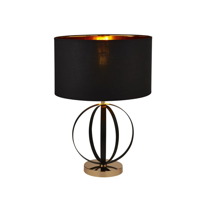 Searchlight  8072BGO Hazel Table Lamp - Black & Gold Metal & Black Shade