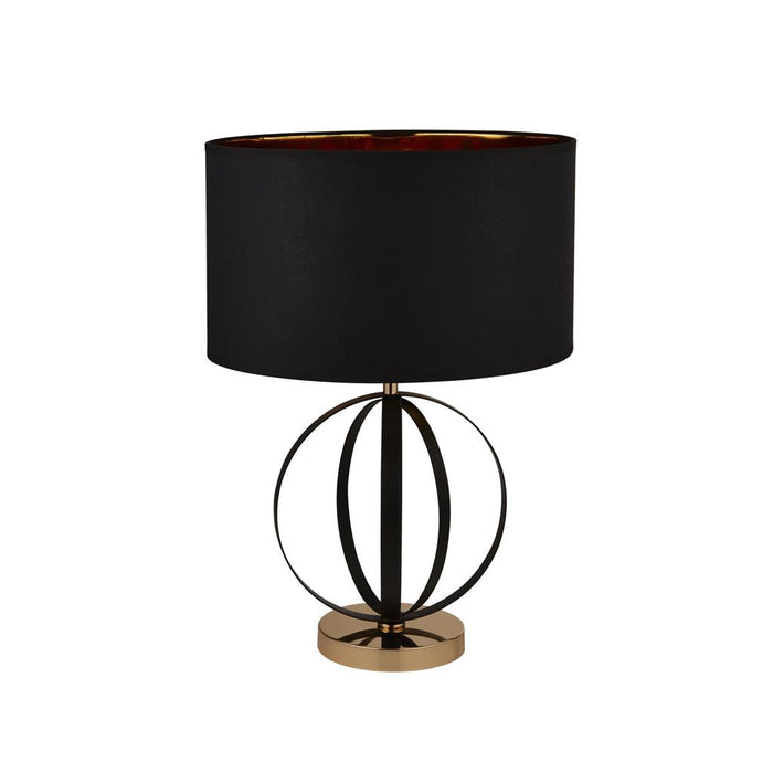 Searchlight  8072BGO Hazel Table Lamp - Black & Gold Metal & Black Shade
