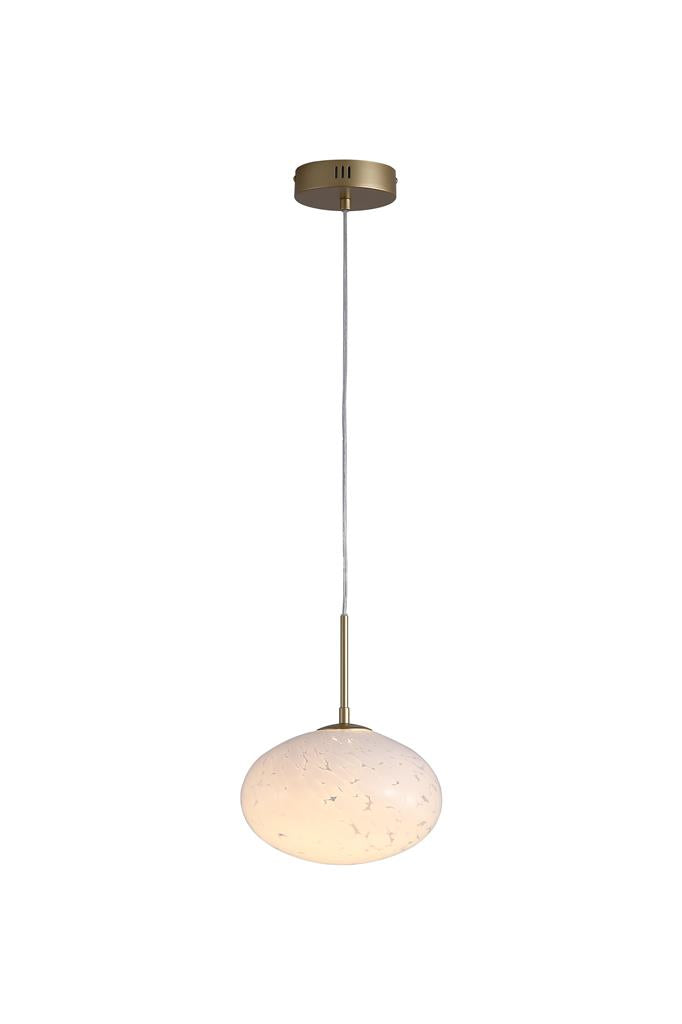 Searchlight 80820-1GO Confetti LED Pendant, Gold Metal and Confetti Glass