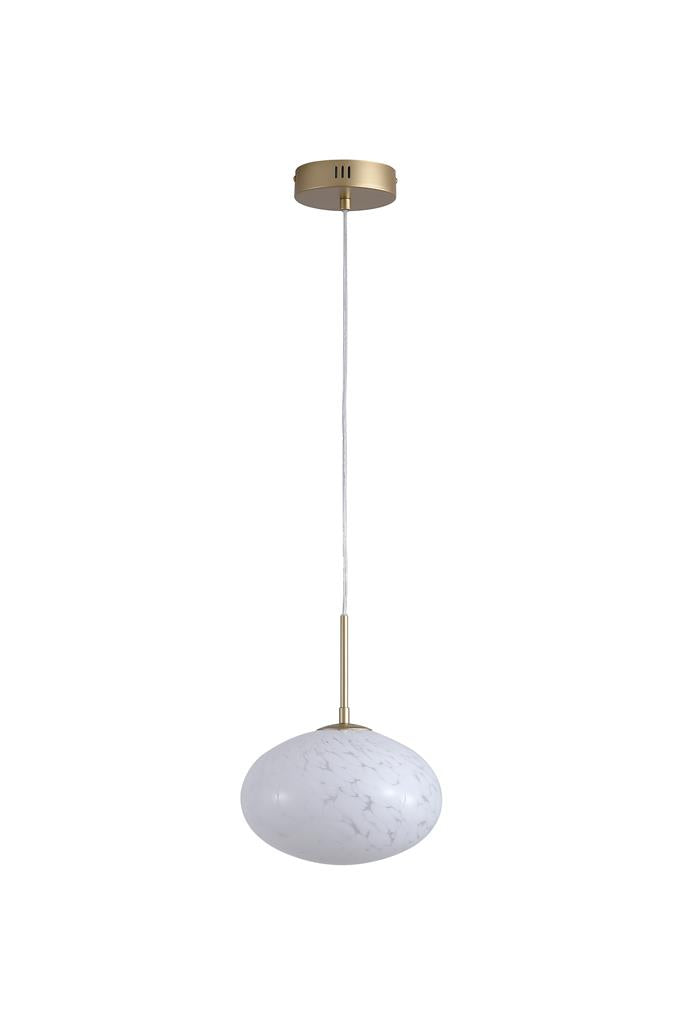 Searchlight 80820-1GO Confetti LED Pendant, Gold Metal and Confetti Glass
