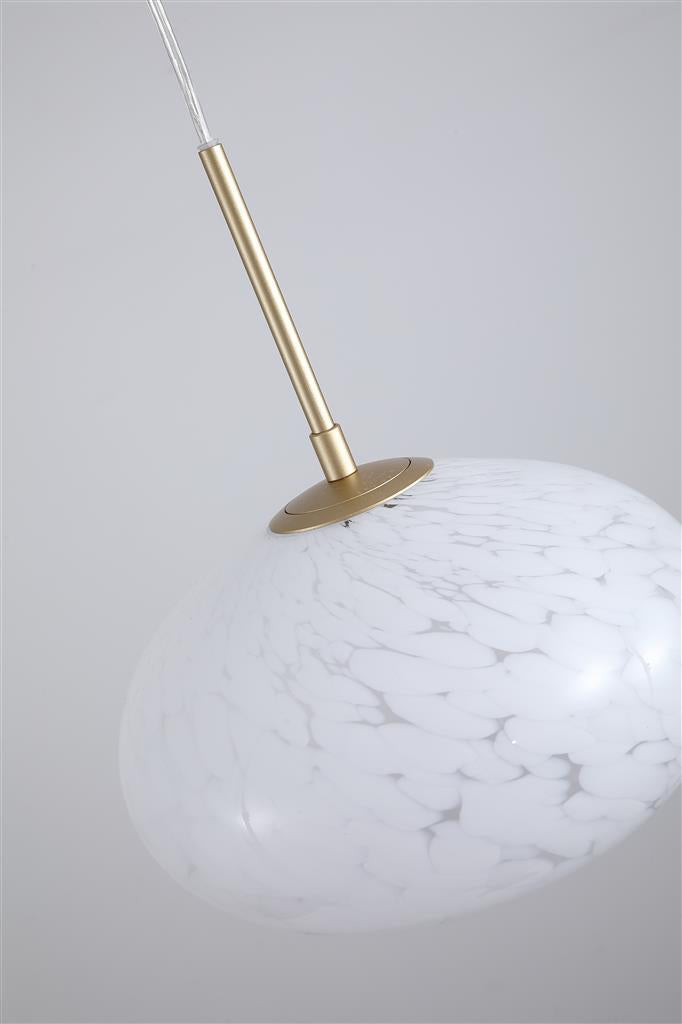 Searchlight 80820-1GO Confetti LED Pendant, Gold Metal and Confetti Glass