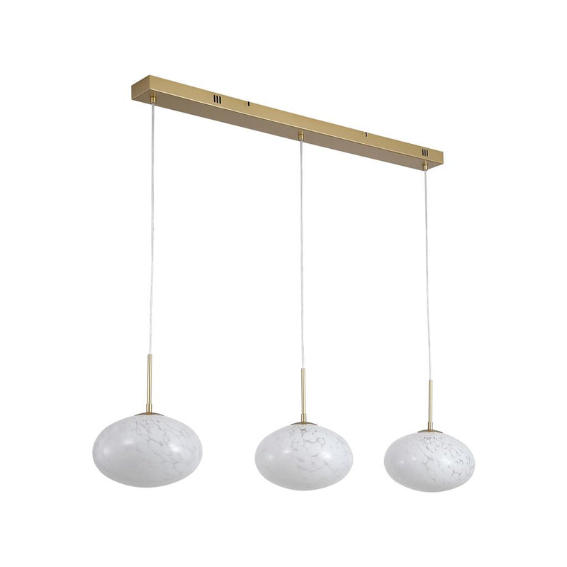 Searchlight 80823-3GO Confetti LED Bar Pendant - Gold Metal & Confetti Glass