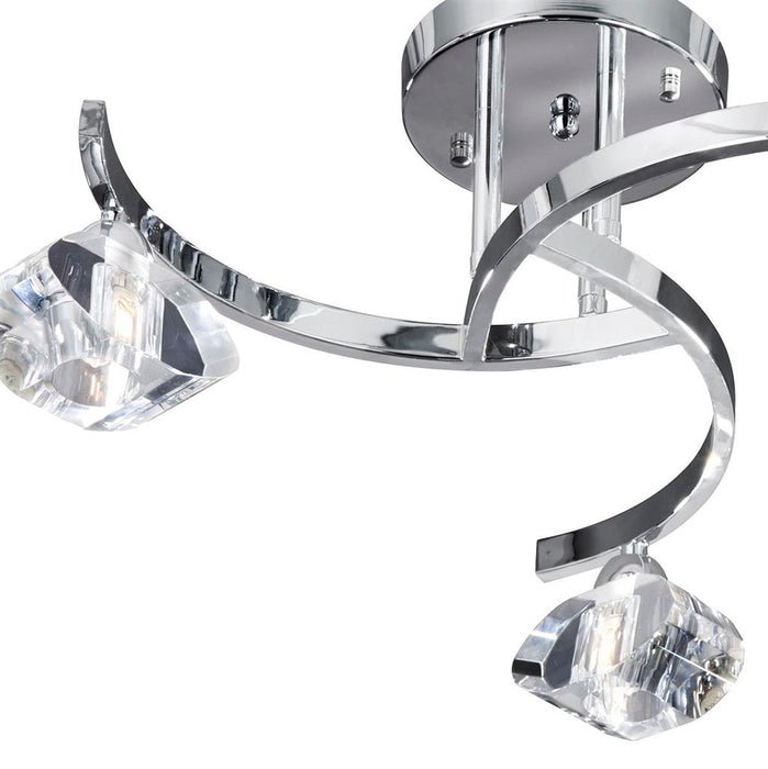 Searchlight  8083-3CC Sculptured Ice II 3Lt Flush - Chrome & Glass