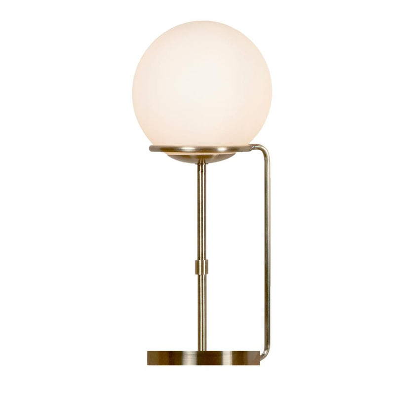 Searchlight  8092AB Sphere  Table Lamp  - Antique Brass Metal & Opal Glass