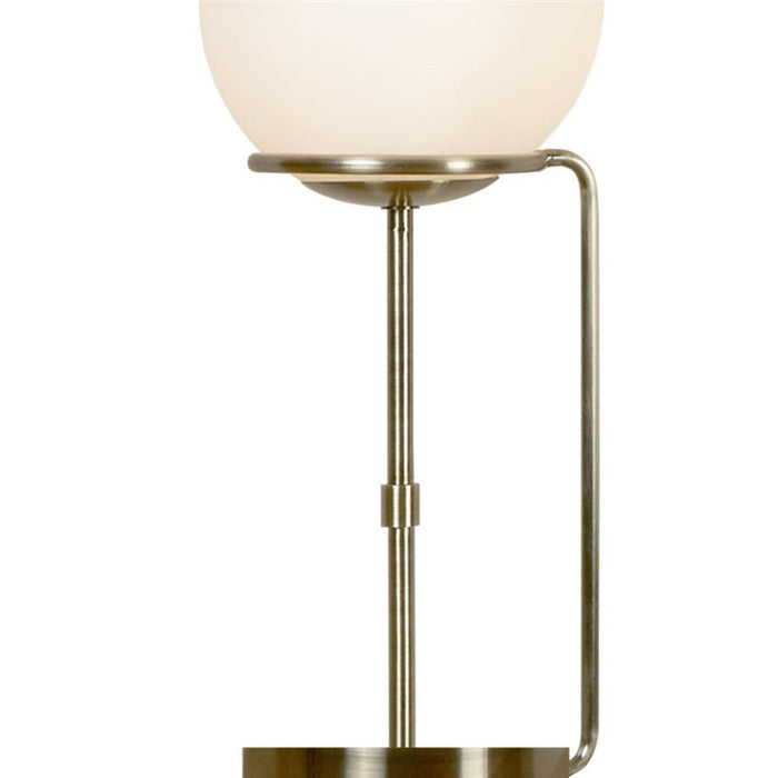 Searchlight  8092AB Sphere  Table Lamp  - Antique Brass Metal & Opal Glass