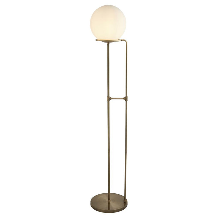 Searchlight  8093AB Sphere  Floor Lamp  - Antique Brass Metal & Opal Glass