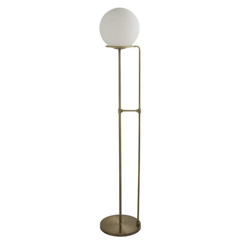 Searchlight  8093AB Sphere  Floor Lamp  - Antique Brass Metal & Opal Glass