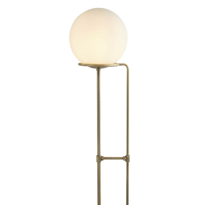 Searchlight  8093AB Sphere  Floor Lamp  - Antique Brass Metal & Opal Glass