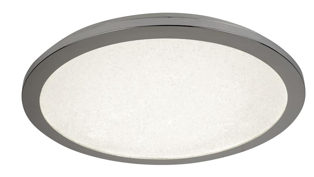 Searchlight  8100-40CC Scilly LED Flush  -  Chrome & Crystal Sand, IP44