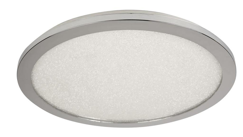 Searchlight  8100-40CC Scilly LED Flush  -  Chrome & Crystal Sand, IP44