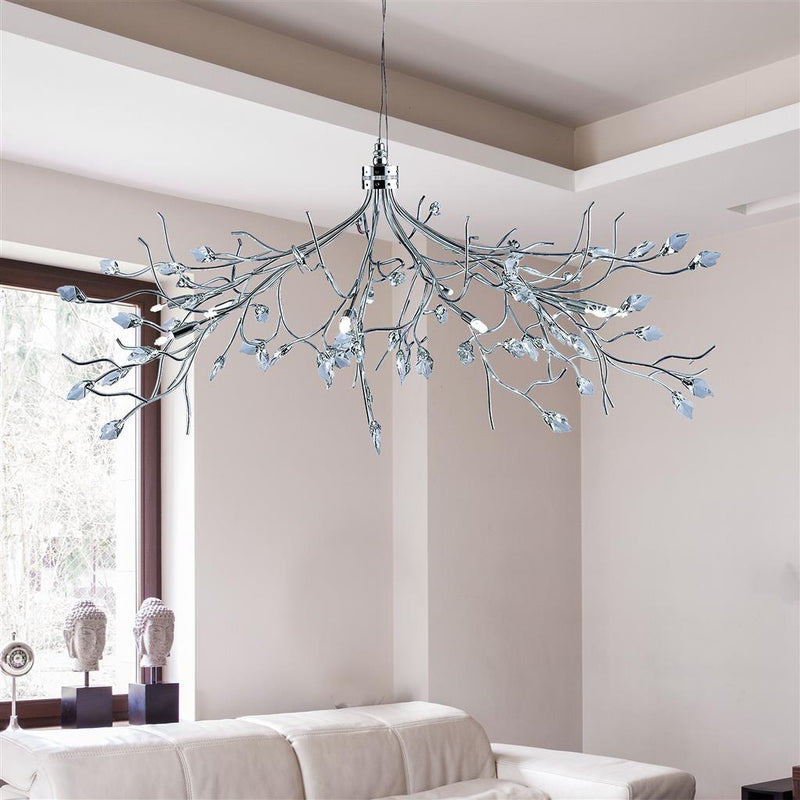 Searchlight  8110-10CC Astbury 8Lt Pendant  - Chrome Metal & Acid Glass
