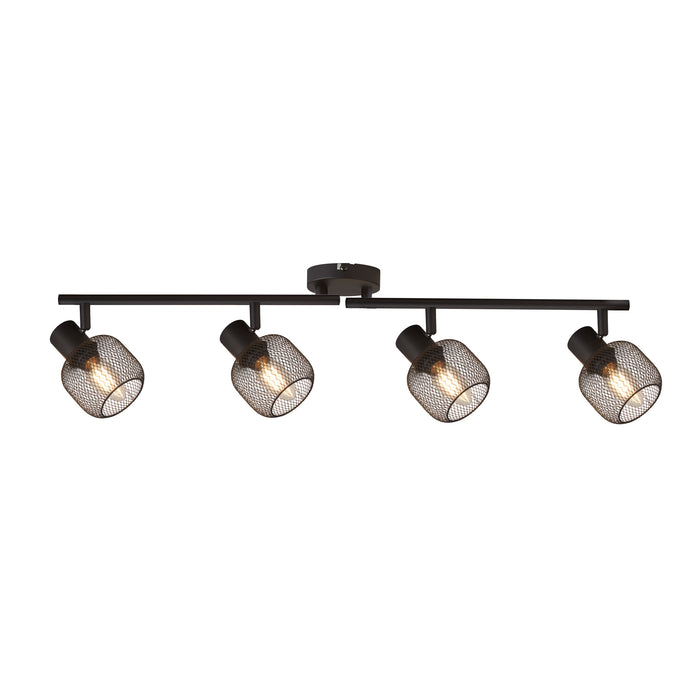 Searchlight  81201-4BK Meshy 4Lt Cage Bar Spotlight - Black Metal