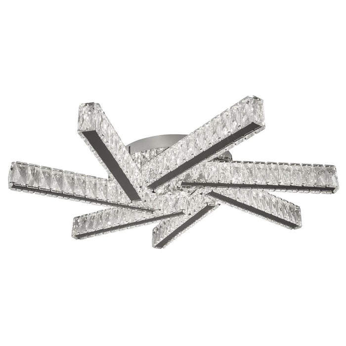 Searchlight  8127-7CC Clover 7Lt LED Flush - Chrome & Clear Glass