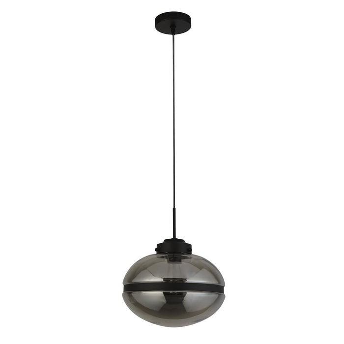 Searchlight  8131-1SM Meringue Ceiling Pendant - Black Metal & Smoked Glass