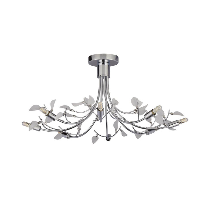 Searchlight  81510-10WH Wisteria 8Lt Ceiling Semi-Flush -Chrome & Acid Glass