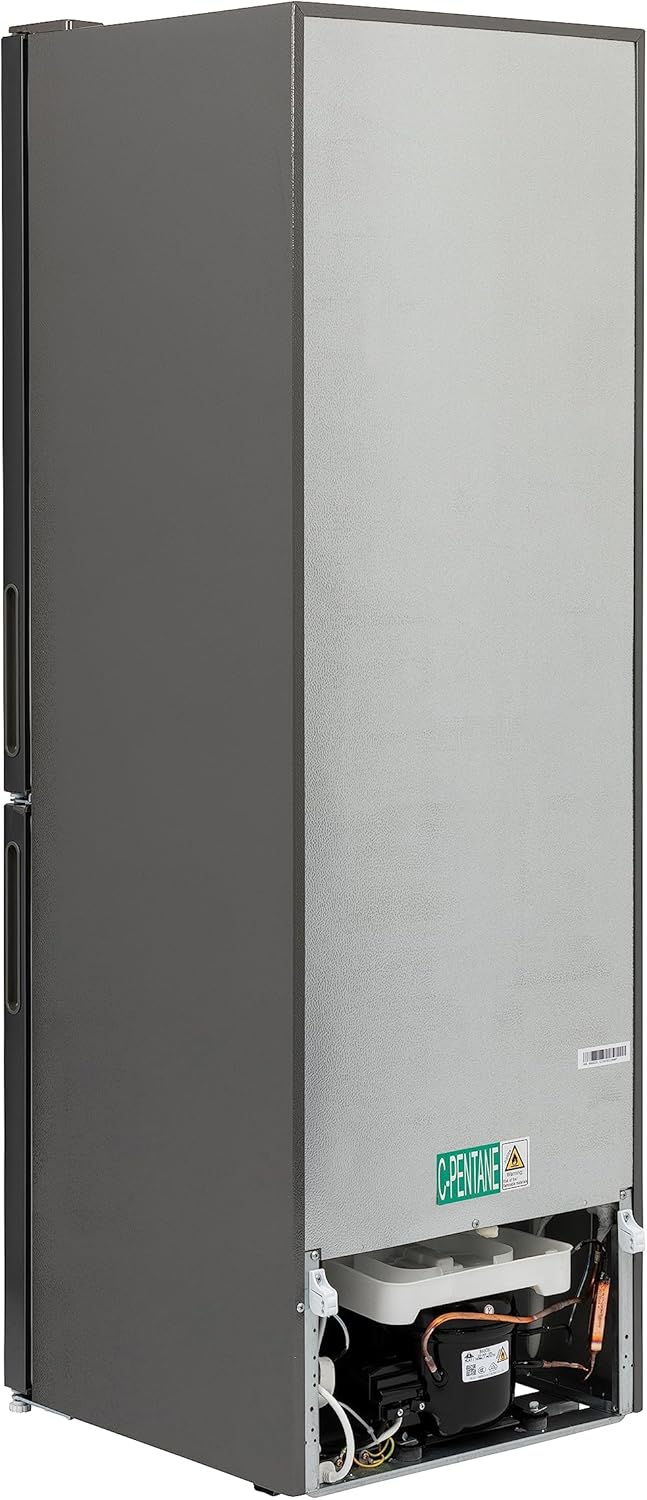 Willow WFF157G 157L Freestanding 70/30 Fridge Freezer with Adjustable Thermostat, Mark-Proof Finish, Low Frost, 2 Year Warranty - Grey [Energy Class E]