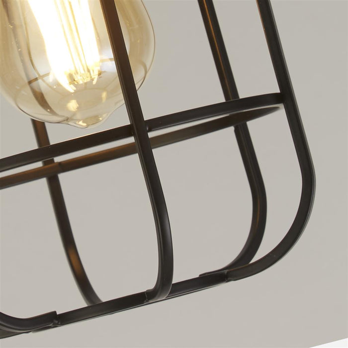 Searchlight  81952-1BK Vision Flush - Matt Black Metal & Wood