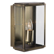 Searchlight  8204AB Box Outdoor Wall Light - Antique Brass Metal & Glass - Bonus Superstore