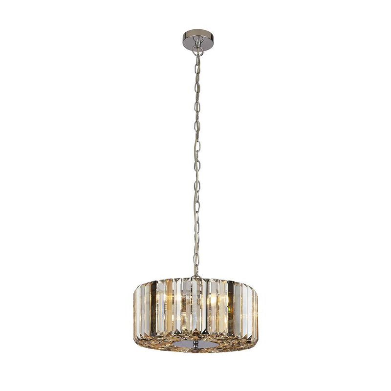 Searchlight  82101-3CC Chapeau 3Lt Pendant/Semi-Flush - Chrome & Mixed Glass