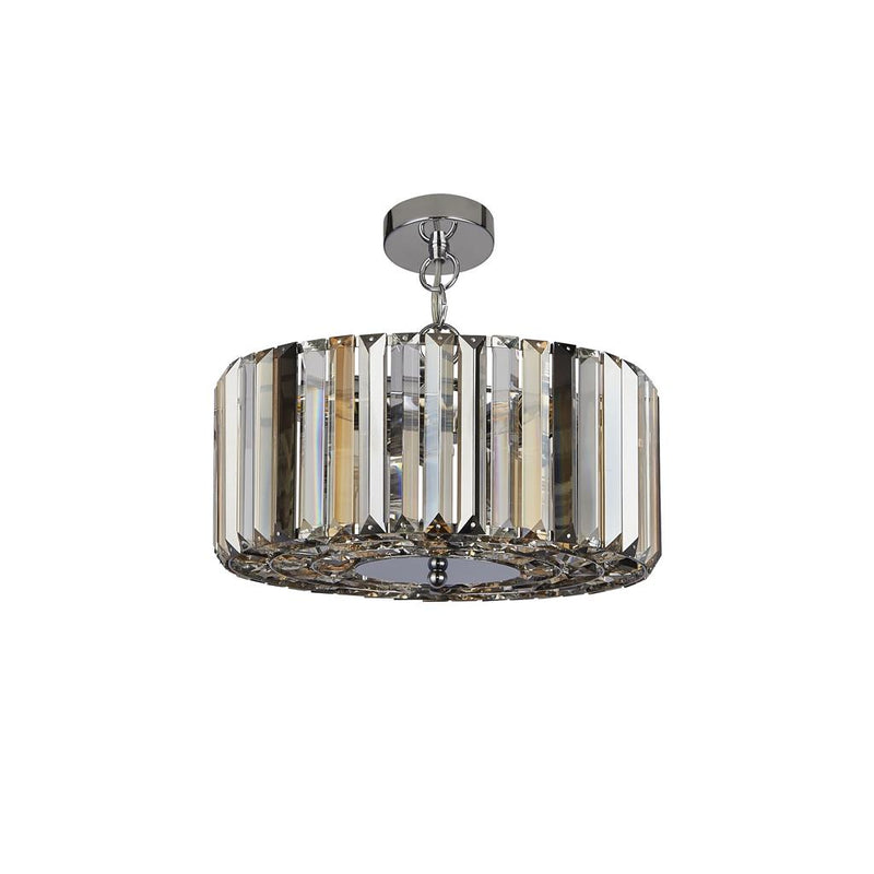 Searchlight  82101-3CC Chapeau 3Lt Pendant/Semi-Flush - Chrome & Mixed Glass