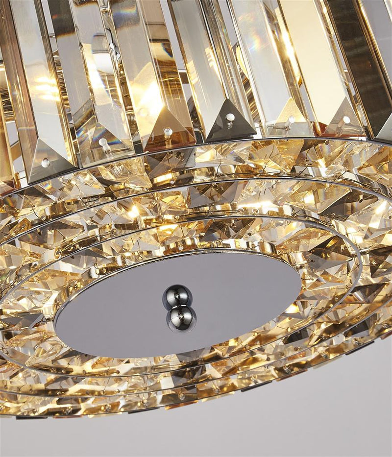 Searchlight  82101-3CC Chapeau 3Lt Pendant/Semi-Flush - Chrome & Mixed Glass