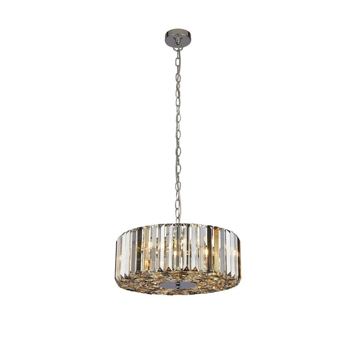 Searchlight  82101-4CC Chapeau 4Lt Pendant/Semi-Flush -  Amber, Smoke & Crystal