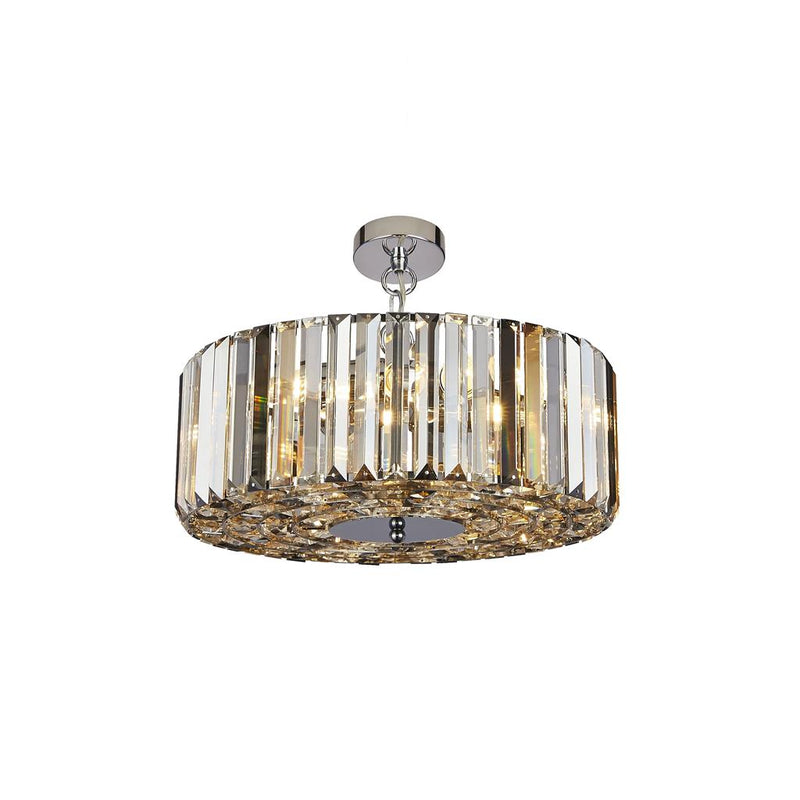 Searchlight  82101-5CC Chapeau 5Lt Pendant/Semi-Flush - Chrome & Mixed Glass