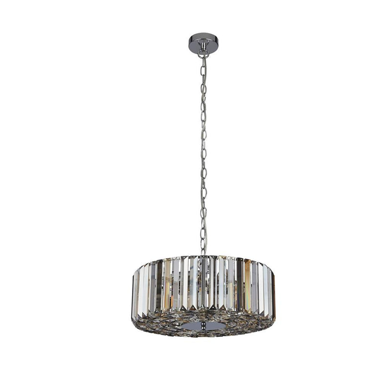 Searchlight  82101-5CC Chapeau 5Lt Pendant/Semi-Flush - Chrome & Mixed Glass