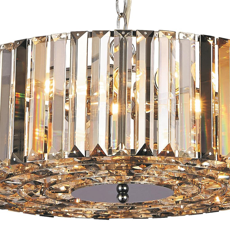 Searchlight  82101-5CC Chapeau 5Lt Pendant/Semi-Flush - Chrome & Mixed Glass