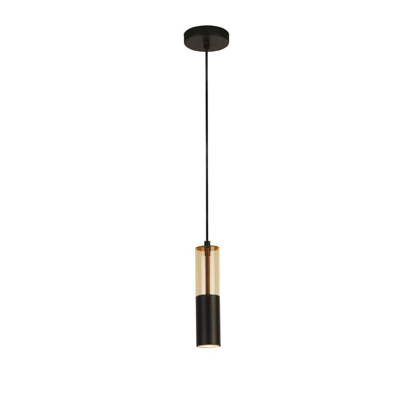 Searchlight  82121-1BK Merrygold Pendant - Black Metal & Amber Acrylic