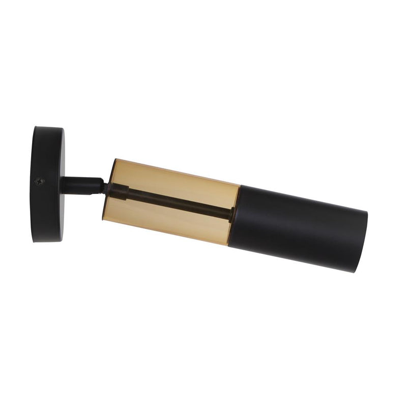 Searchlight  82122-1BK Merrygold Wall Light - Black Metal & Amber Acrylic