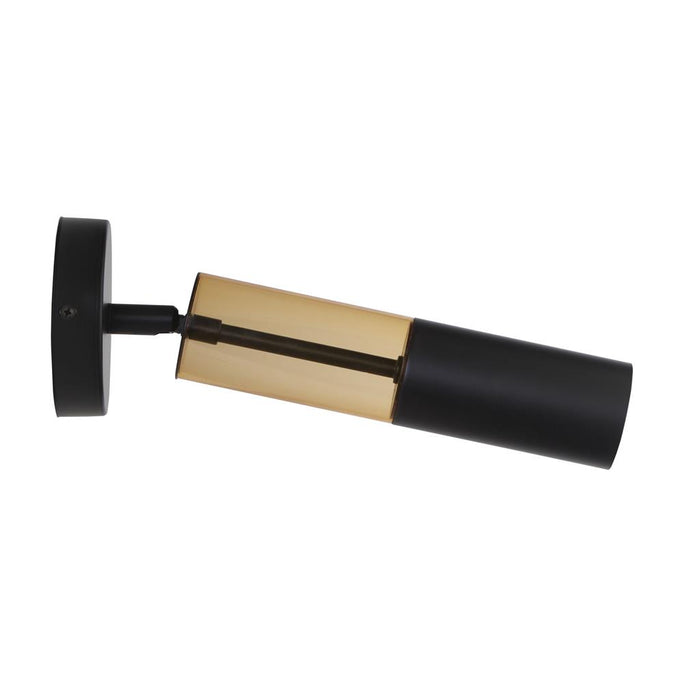 Searchlight  82122-1BK Merrygold Wall Light - Black Metal & Amber Acrylic