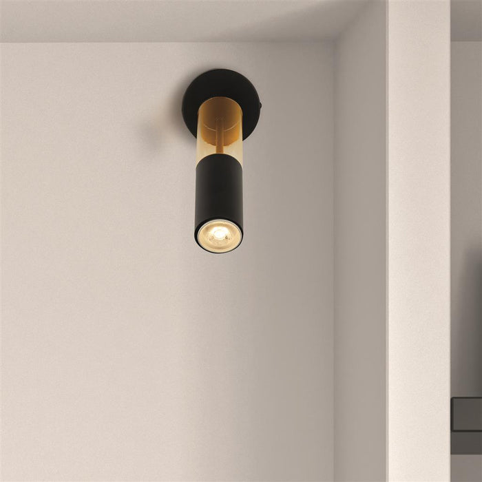 Searchlight  82122-1BK Merrygold Wall Light - Black Metal & Amber Acrylic