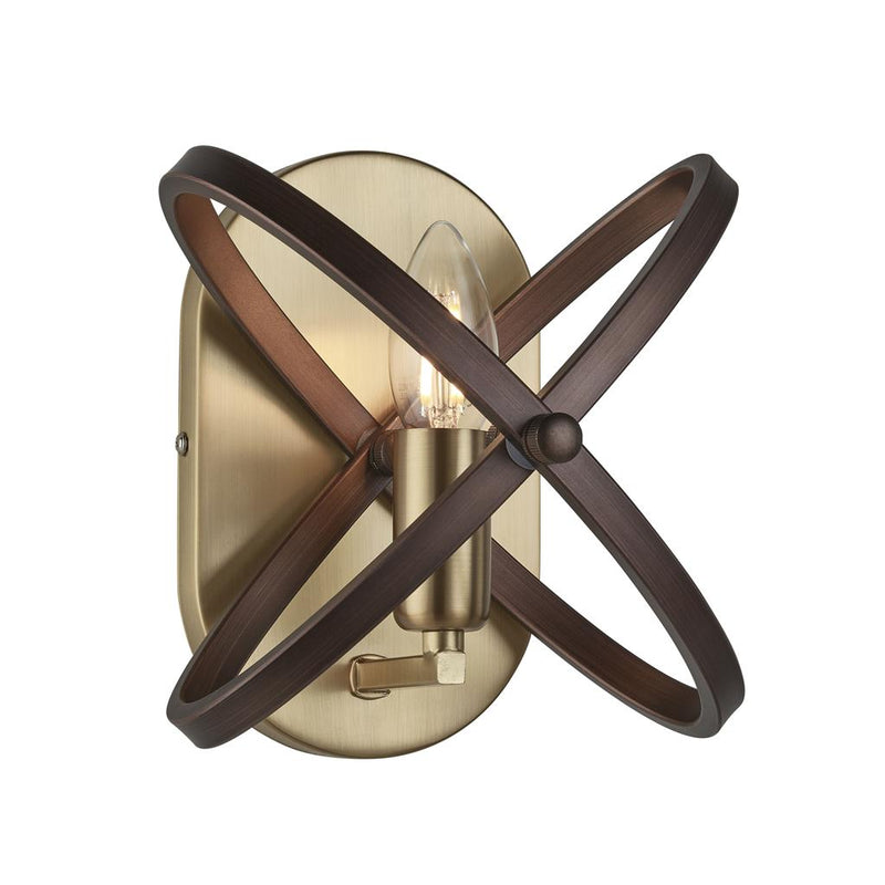 Searchlight  8241BZ Hoopla Wall Light  - Bronze & Brown Metal