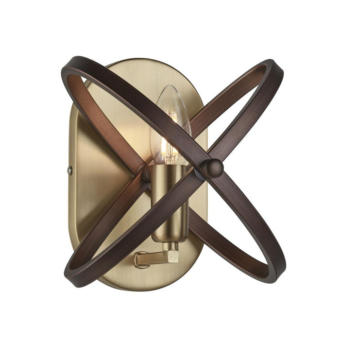 Searchlight  8241BZ Hoopla Wall Light  - Bronze & Brown Metal