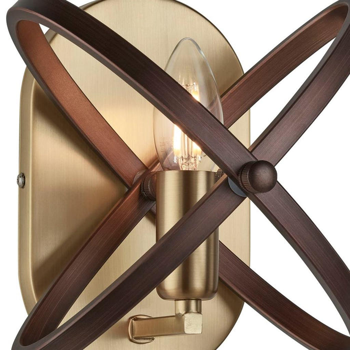 Searchlight  8241BZ Hoopla Wall Light  - Bronze & Brown Metal