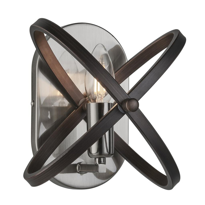 Searchlight  8241PW Hoopla Wall Light  - Pewter & Black Metal