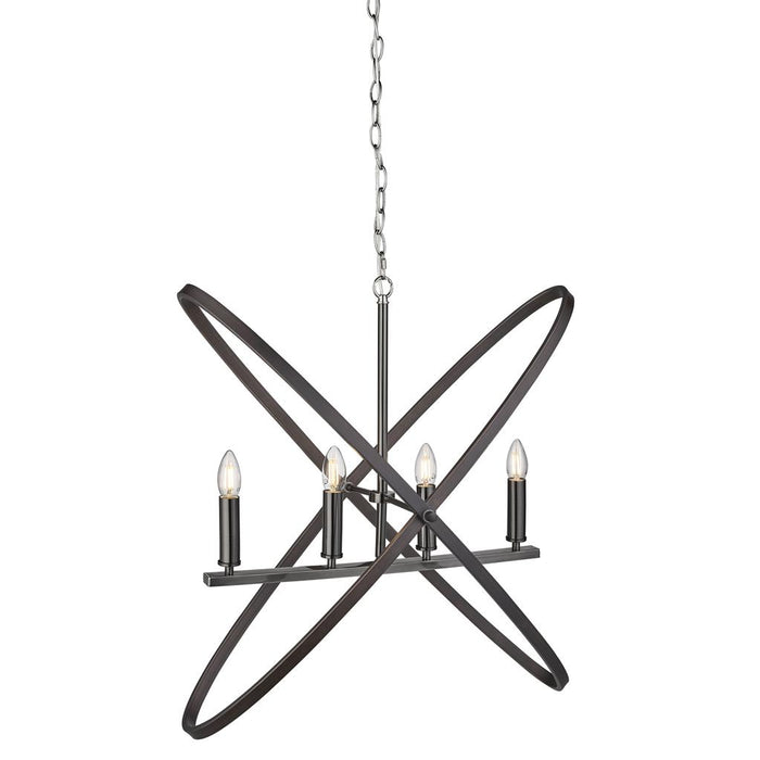 Searchlight  8244-4PW Hoopla 4Lt Pendant - Pewter Metal