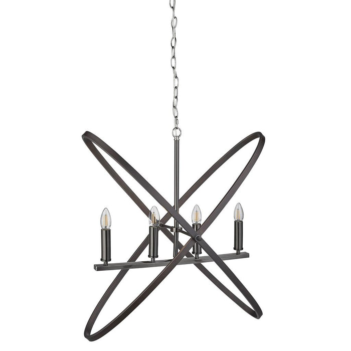 Searchlight  8244-4PW Hoopla 4Lt Pendant - Pewter Metal