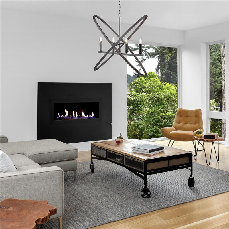Searchlight  8244-4PW Hoopla 4Lt Pendant - Pewter Metal