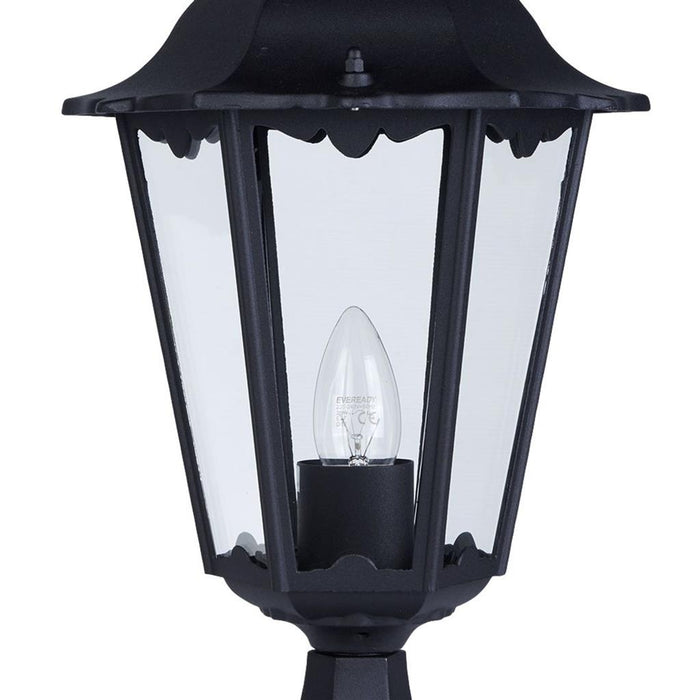 Searchlight  82503BK Alex 55cm Outdoor Post  -  Silk Black Metal & Glass , IP44