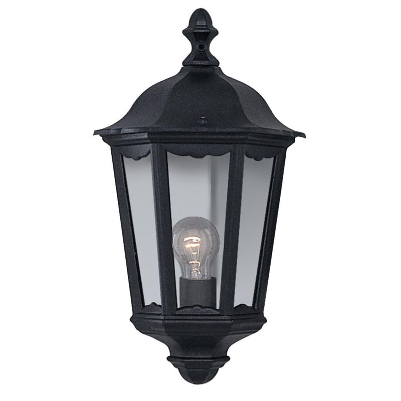 Searchlight  82505BK Alex  Outdoor Wall Light - Black Metal & Glass