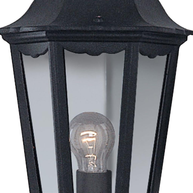 Searchlight  82505BK Alex  Outdoor Wall Light - Black Metal & Glass
