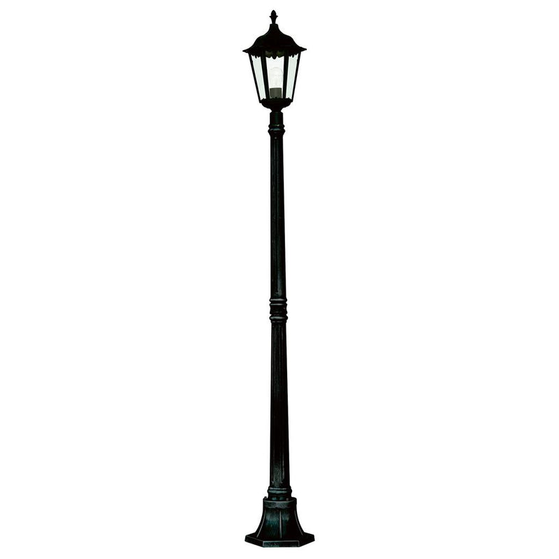 Searchlight  82508BK Alex 183cm Outdoor Post  - Silk Black Metal & Glass, IP44