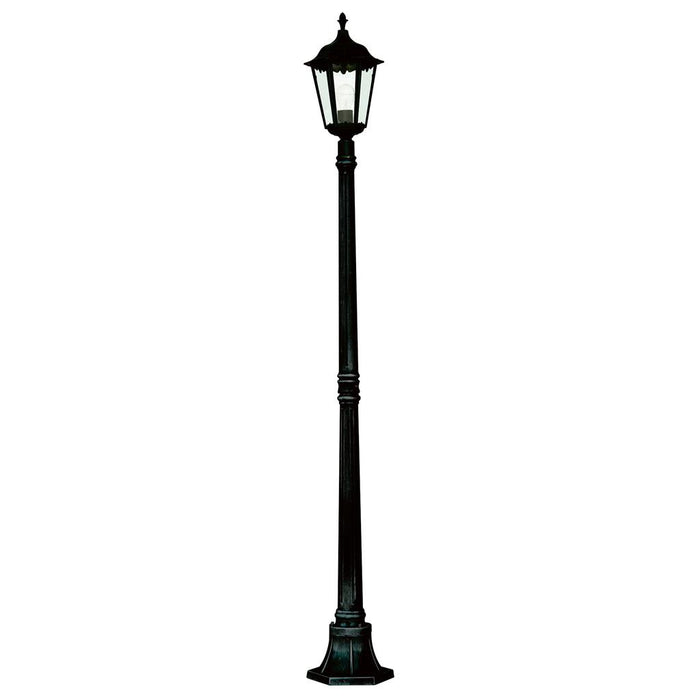 Searchlight  82508BK Alex 183cm Outdoor Post  - Silk Black Metal & Glass, IP44