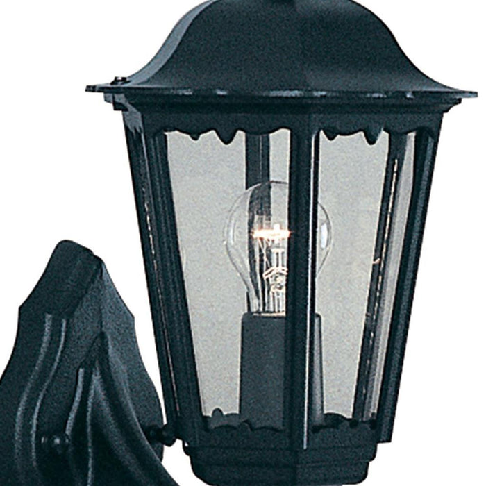 Searchlight  82530BK Alex  Outdoor Wall Light - Black Metal & Glass