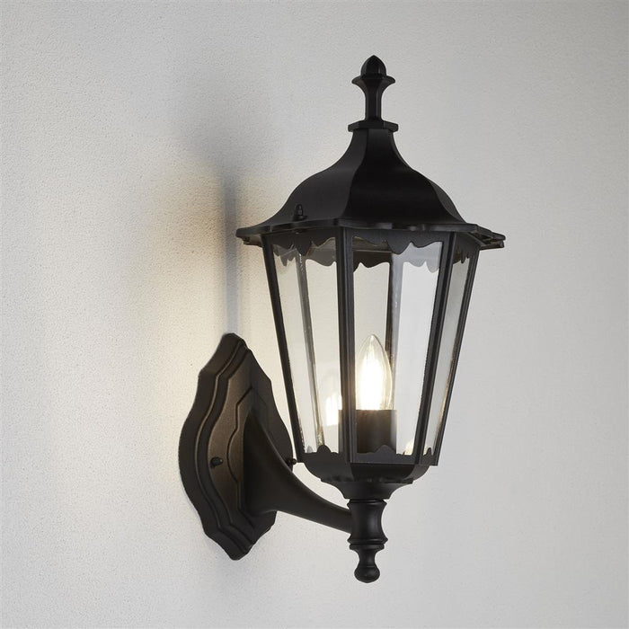 Searchlight  82530BK Alex  Outdoor Wall Light - Black Metal & Glass
