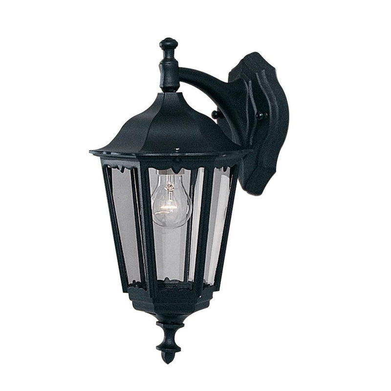Searchlight  82531BK Alex  Outdoor Wall Light - Black Metal & Glass