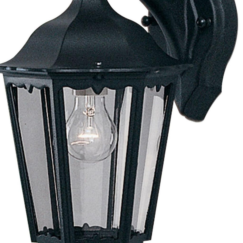 Searchlight  82531BK Alex  Outdoor Wall Light - Black Metal & Glass